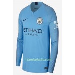 Camisolas de Futebol Manchester City Equipamento Principal 2018/19 Manga Comprida